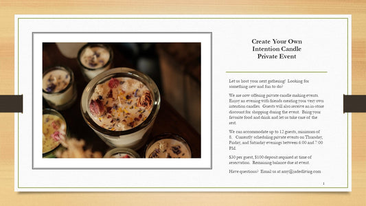 Create Your Own Intention Candle -- Private Event