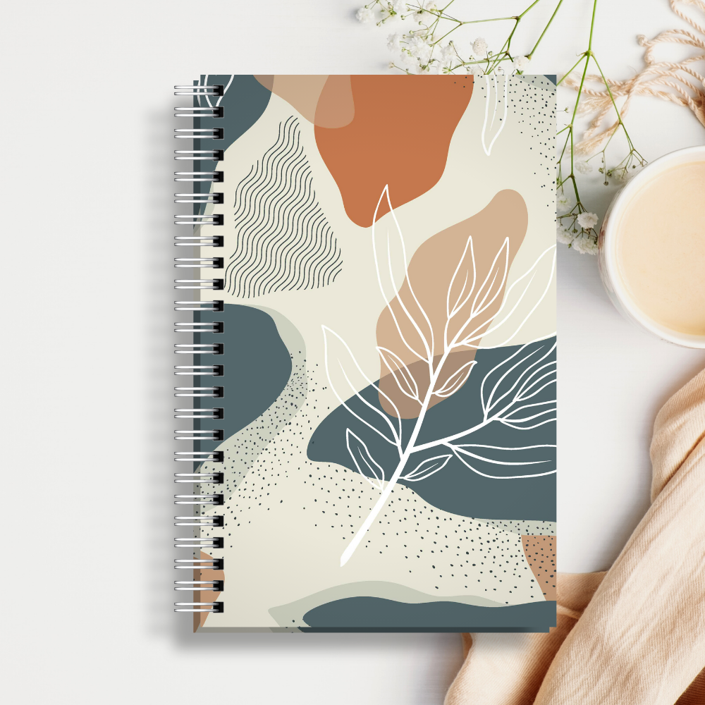 Earthy Boho Hardcover Spiral Journal