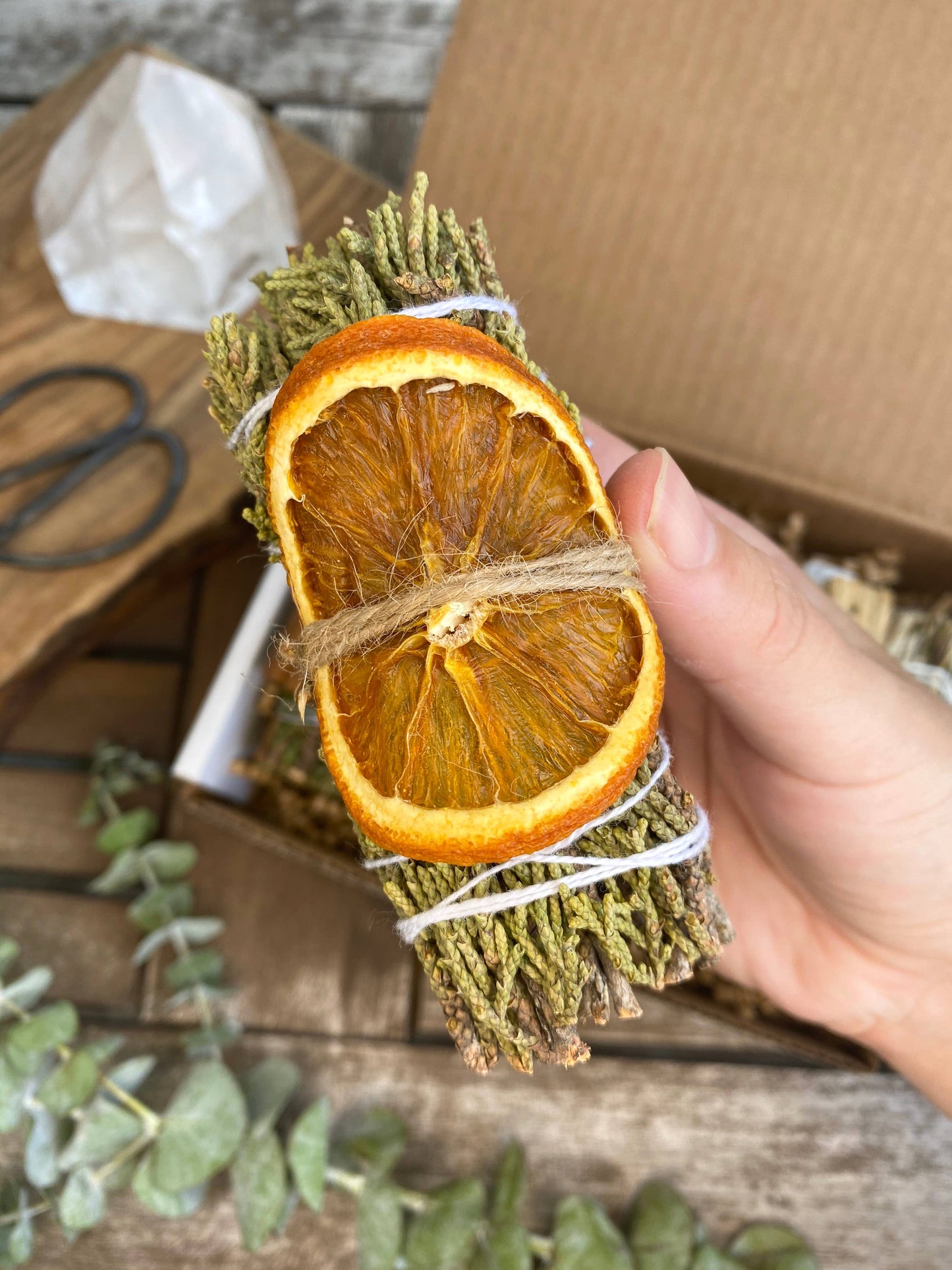 Juniper Smoke Bundle with Dried Orange