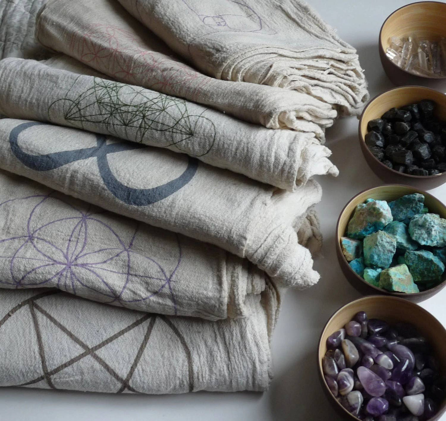 Sacred Geometry Cloth Crystal Grid