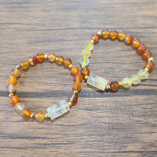 Carnelian and Citrine Bracelet