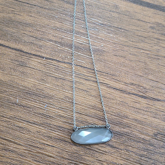 Floating Grey Moonstone Necklace