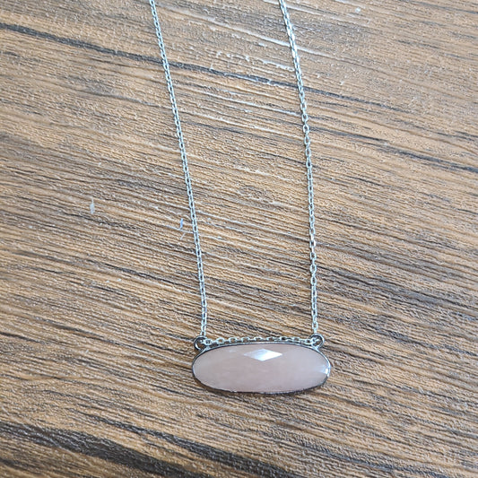 Floating Peach Moonstone Necklace