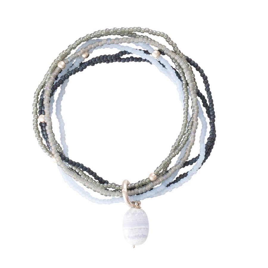Nirmala Blue Lace Agate Silver Bracelet