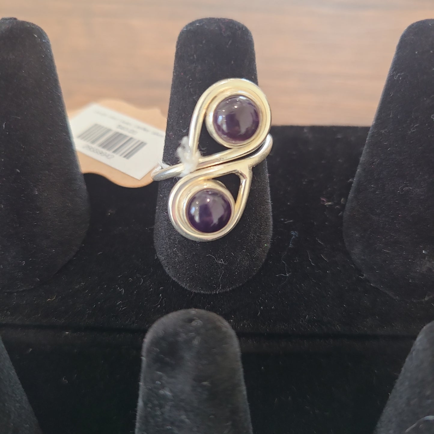Double Gemstone Sterling Silver Ring