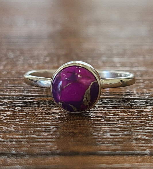 .925 Sterling Silver Round Cabochon Ring