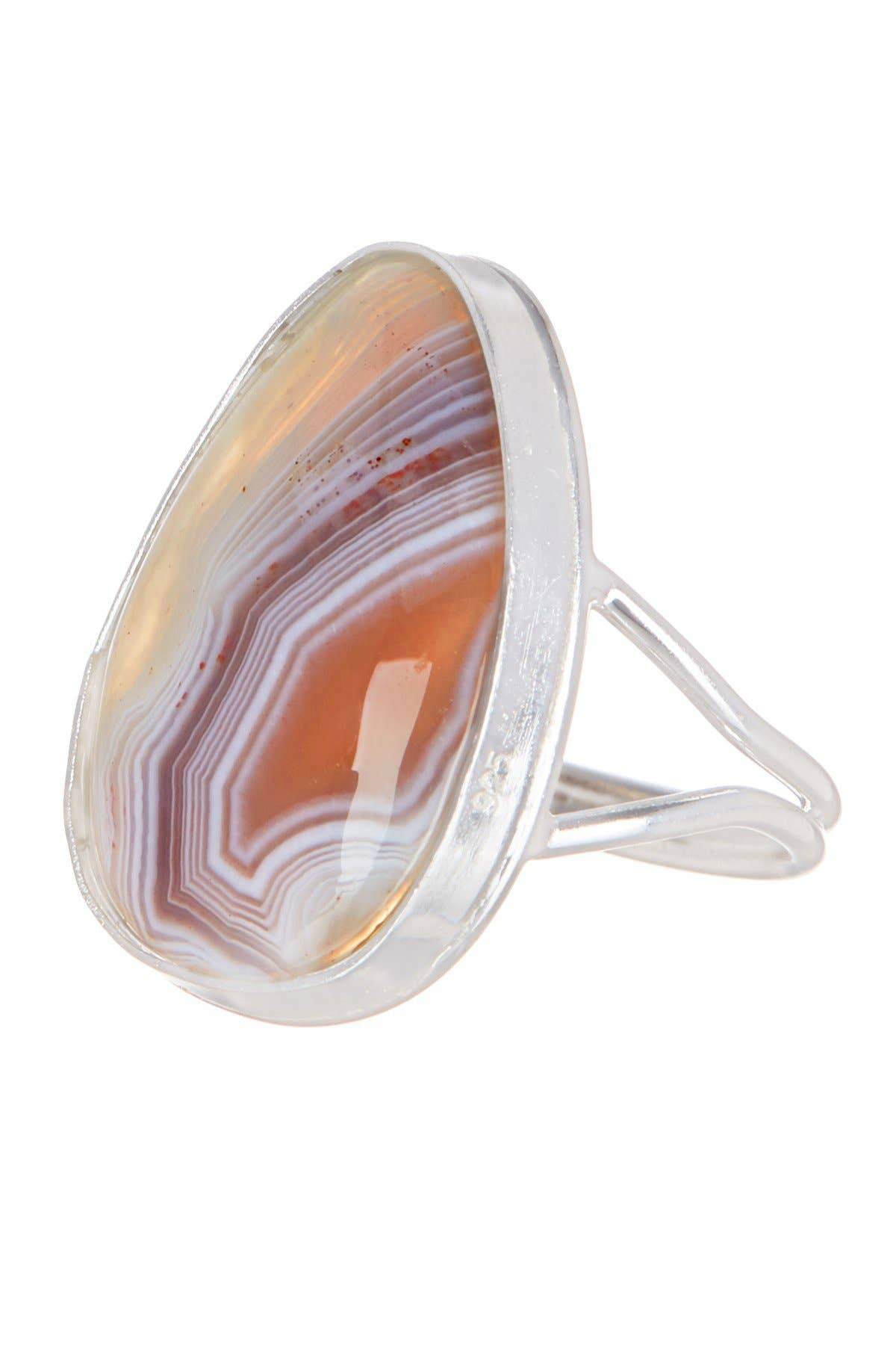 Sterling Silver & Botswana Agate Statement Ring