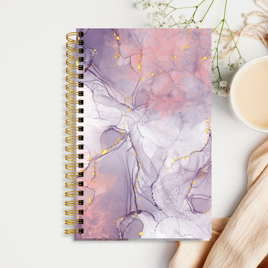 Purple Marble Hardcover Spiral Journal
