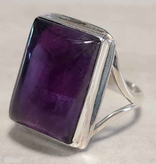 Bold Amethyst Sterling Silver Ring