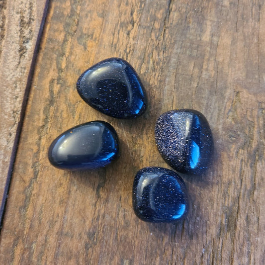 Blue Goldstone Tumbled Stone