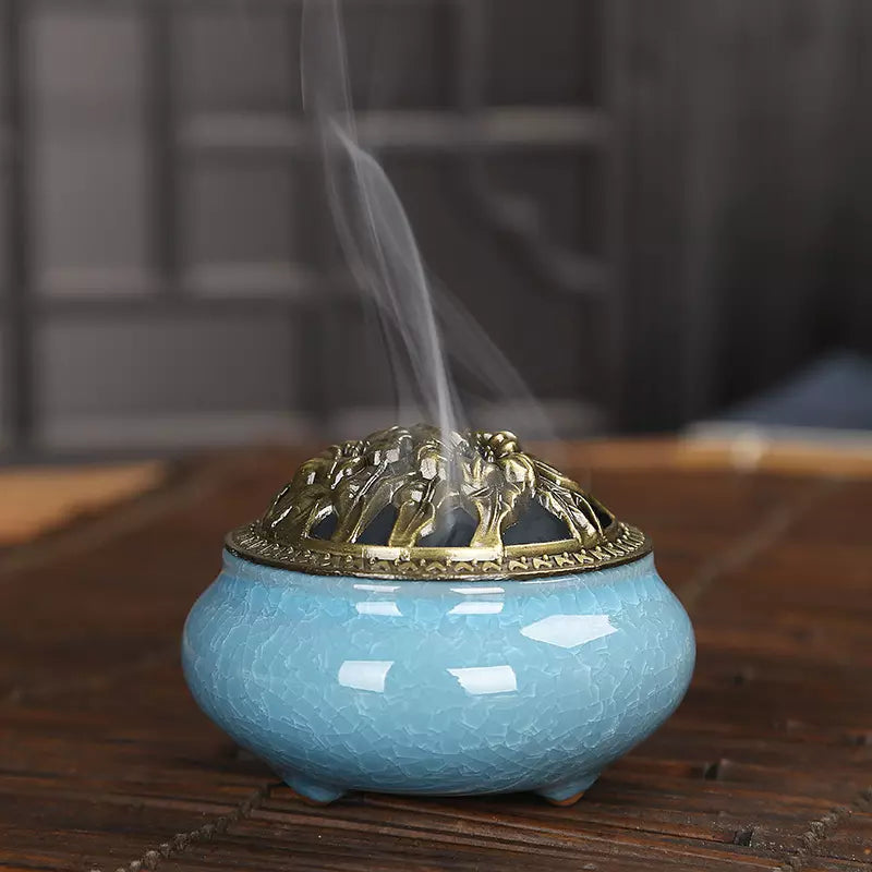 Ceramic Incense Bowl with Lid