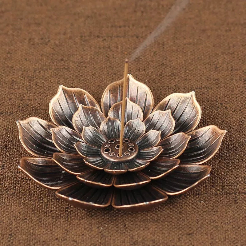 Brass Lotus Flower Incense Burner