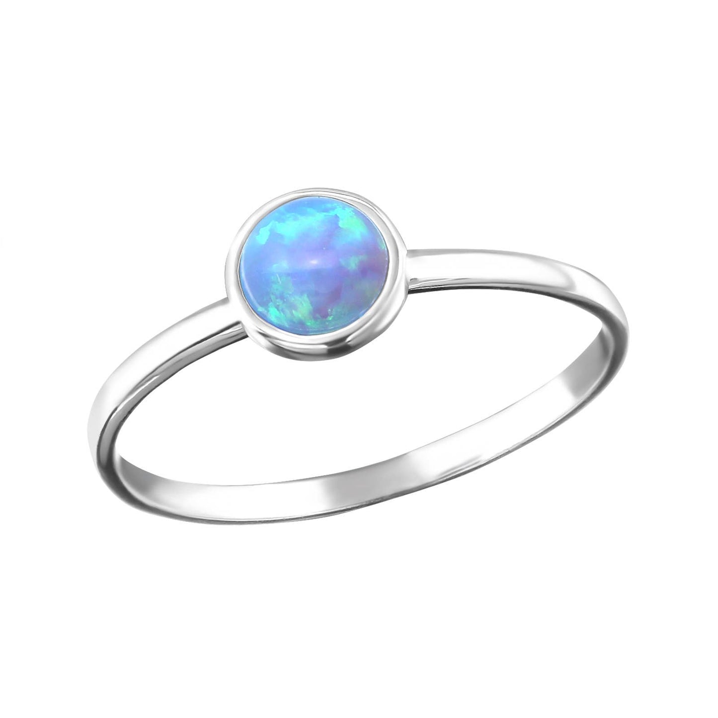 Sterling Silver Ring - Tiny Azure Blue