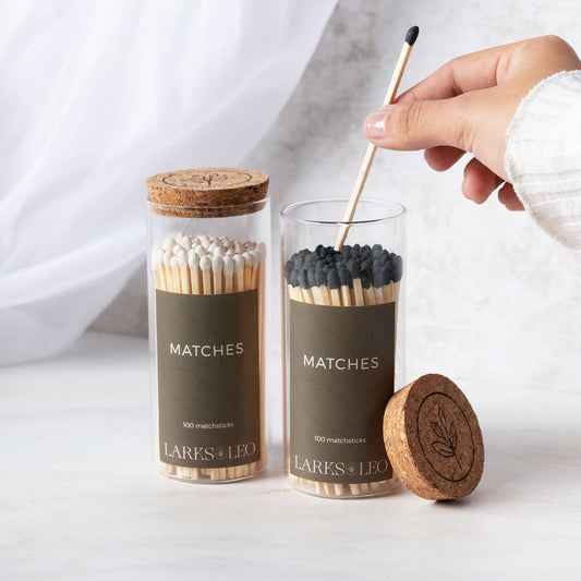 Matches in Decorative Glass Jar