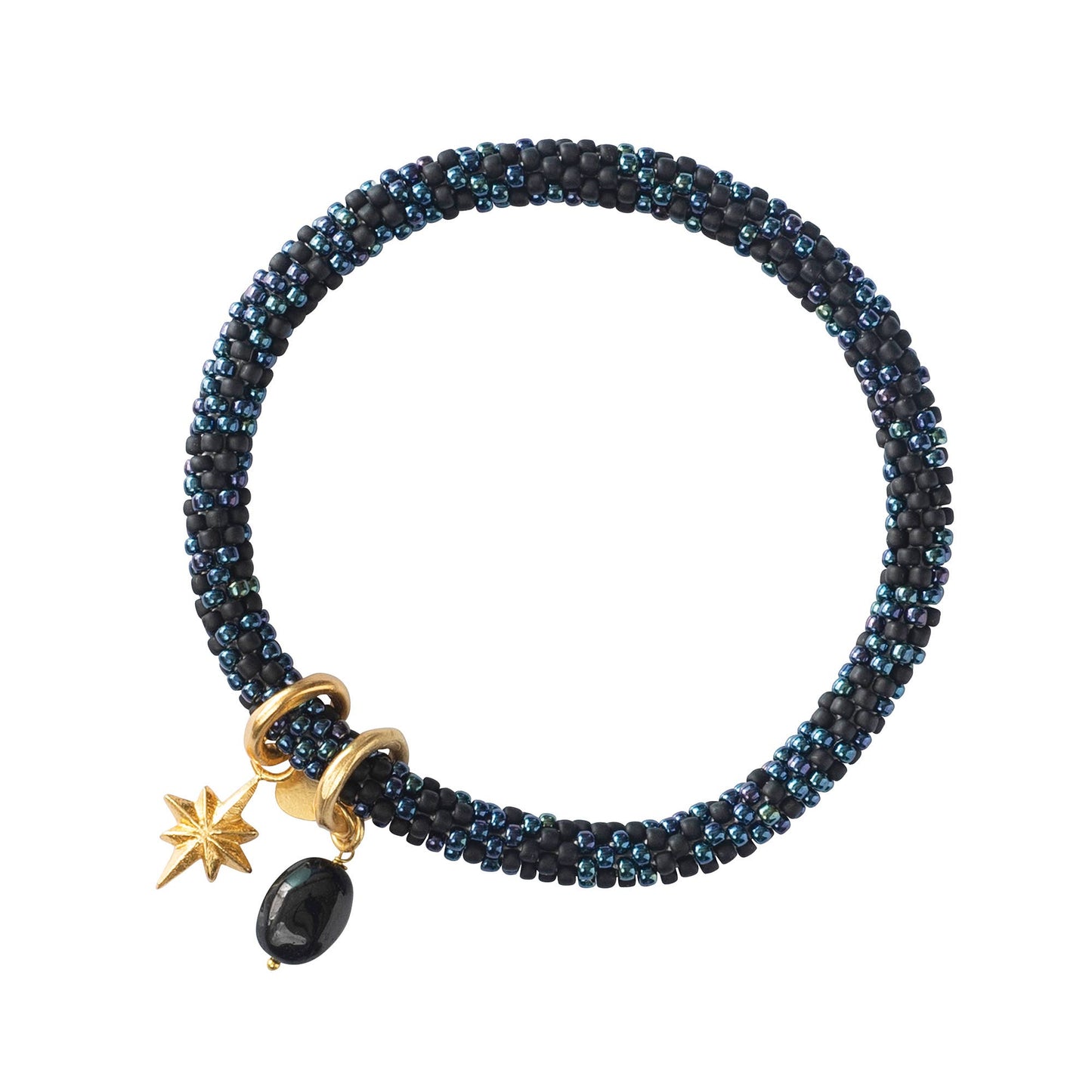 Multi Color Black Onyx Gold Bracelet