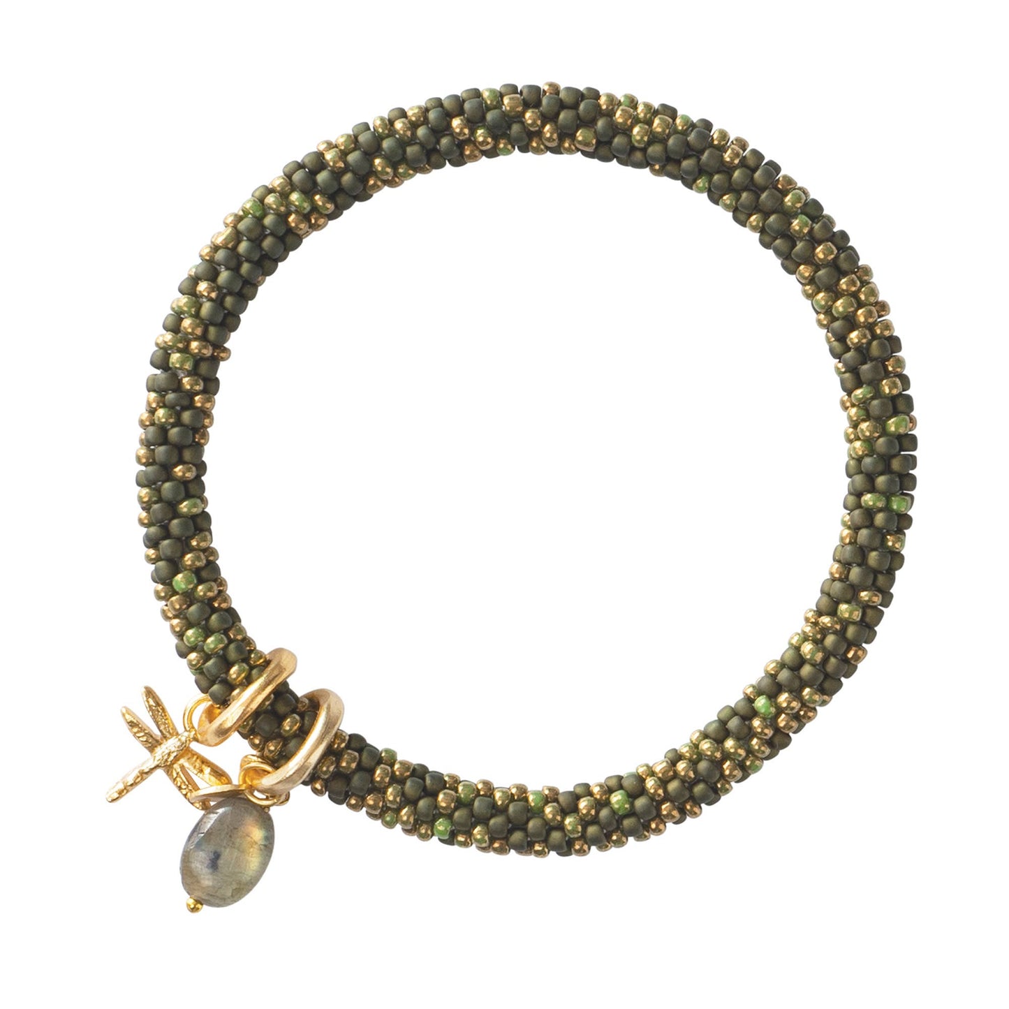 Multi color Labradorite Gold Bracelet